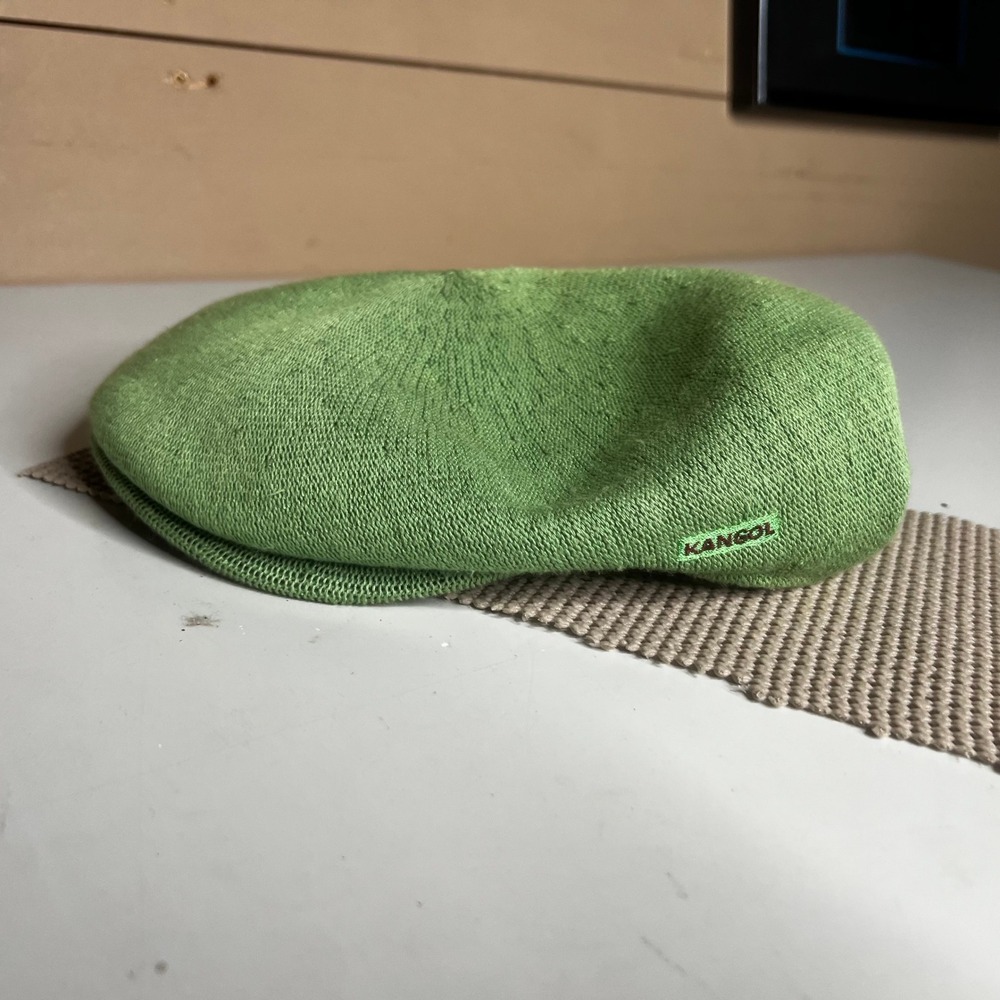 Kangol Bamboo Clery Flat Cap Green Knit Ivy Hat Large